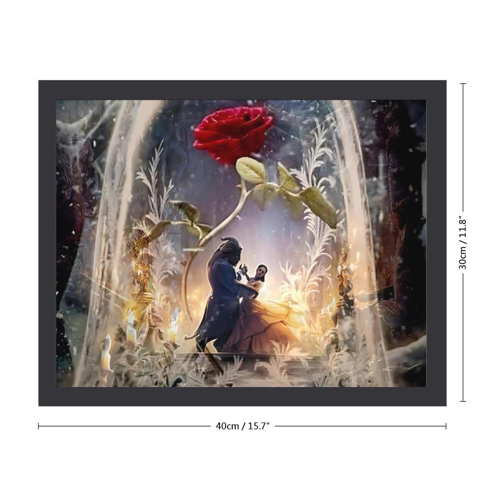 Amazon.co.jp: 額縁 美女と野獣 フォトフレーム 木製 アートパネル